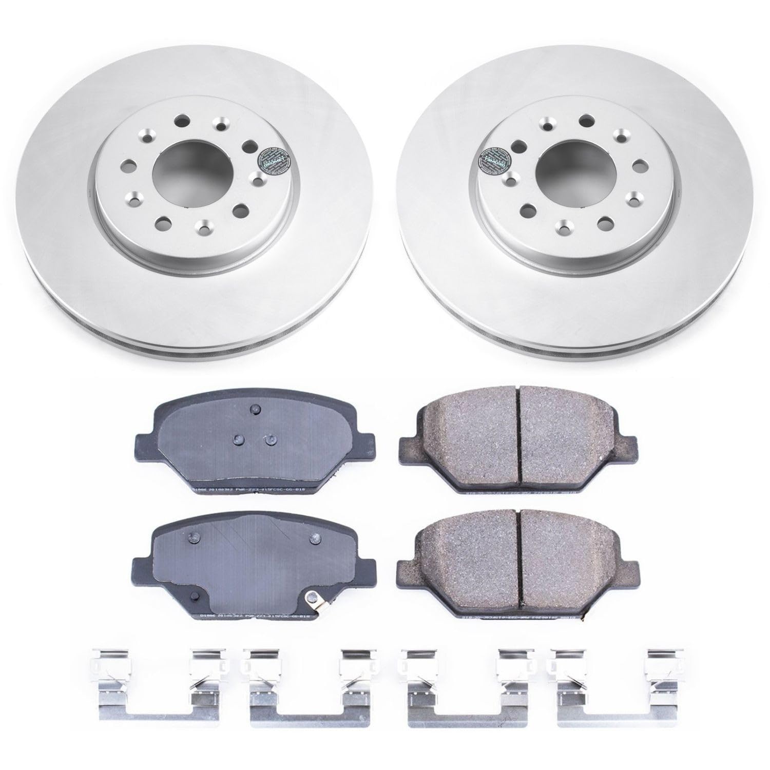 Power Stop CRK7661 Front Brake Kit- Coated Brake Rotors and Z17 Ceramic Brake Pads For Envision, LaCrosse, Regal Sportback, Regal TourX, Equinox, Terrain [Model Specific]