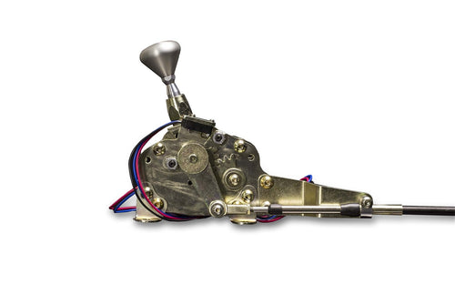 ES Shifter Lokar Performance Products GM 4L60E Chrome 8" Single Bend Lever Hi-Tech Polished Knob