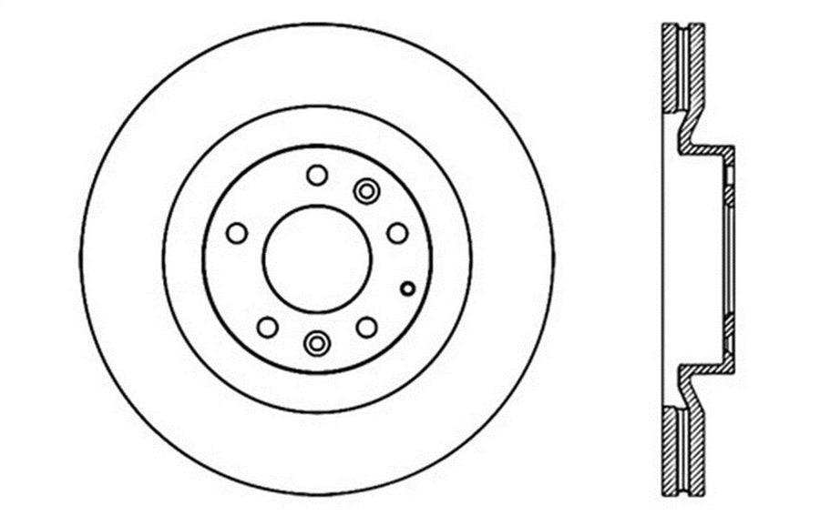 Sport Drilled/Slotted Brake Rotor StopTech 127.45080L (Front Left), 1 Pack