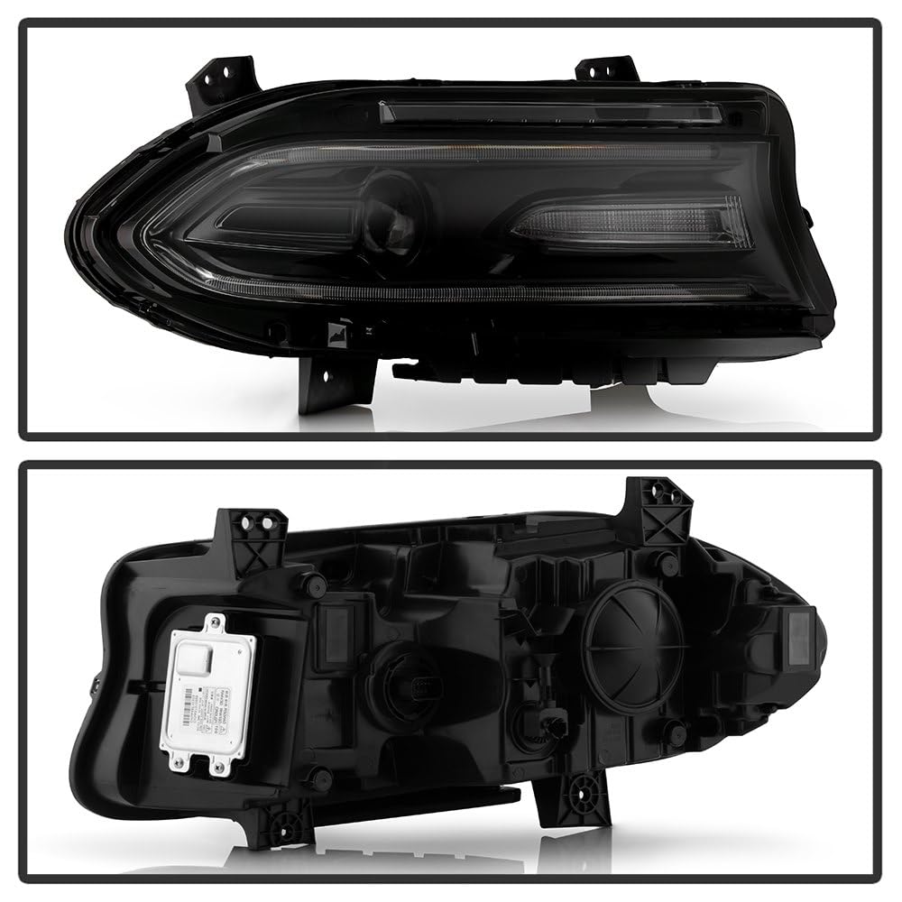 Dodge Charger 2015-23 Spyder (POE) w/LED DRL Xenon HID Assembly Headlight (No Side Logo) - Low/High Beam-D3S(Included) (Ballast Included Panasonic Type Ballast) ; Signal-LED - OE Right