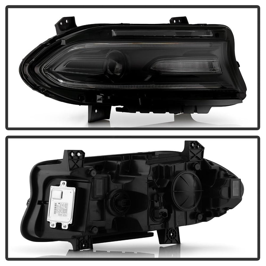 Dodge Charger 2015-23 Spyder (POE) w/LED DRL Xenon HID Assembly Headlight (No Side Logo) - Low/High Beam-D3S(Included) (Ballast Included Panasonic Type Ballast) ; Signal-LED - OE Right