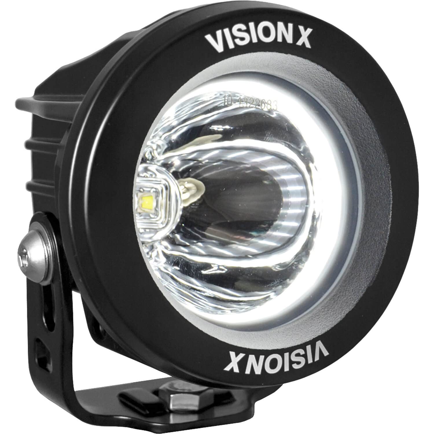 Optimus Round Vision X Lighting (XIL-OPRH115) 1, 10W LED, Emark Approved, 15 Degree Narrow, Single Light, Black