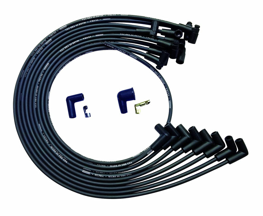 Moroso Ultra Series Black Spark Plug Wires, Big Block Chevy, HEI Distributor, Under Header Routing