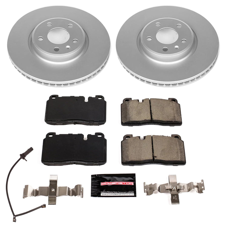 Power Stop Z23 CRK7072, Front Coated Rotor Kit-Coated Brake Rotors & Carbon Ceramic Brake Pads For Audi Q5 2013 [Model Specific]