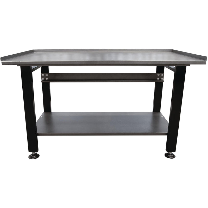 Heavy Duty Performance Tool W54991 Shop Table, Powder-Coated Steel, Bottom Shelf, 1400 Lb. Capacity, Black