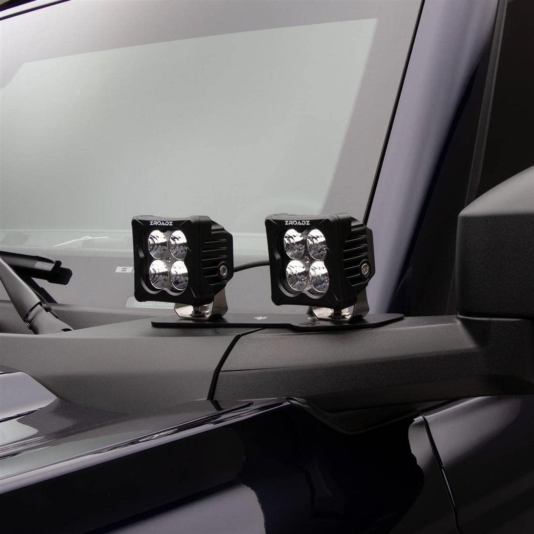 Zroadz A Pillar LED Bracket Z365401-BK4 to Mount (4) LED Pod Lights Fits Ford Bronco