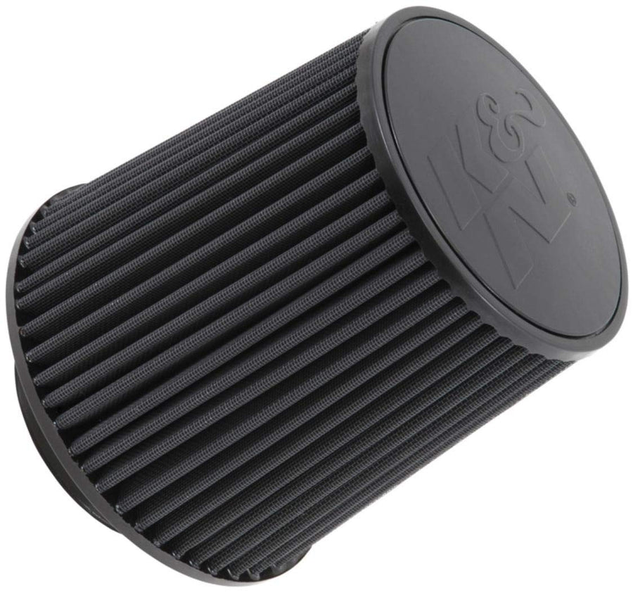 K&N Lifetime Dryflow Universal Clamp-On Air Filter: Dry Synthetic, Washable, Oil-Free: Flange Diameter: 4.5 In, Filter Height: 8 In, Flange Length: 1.5 In, Shape: Round Tapered, RU-5283HBK