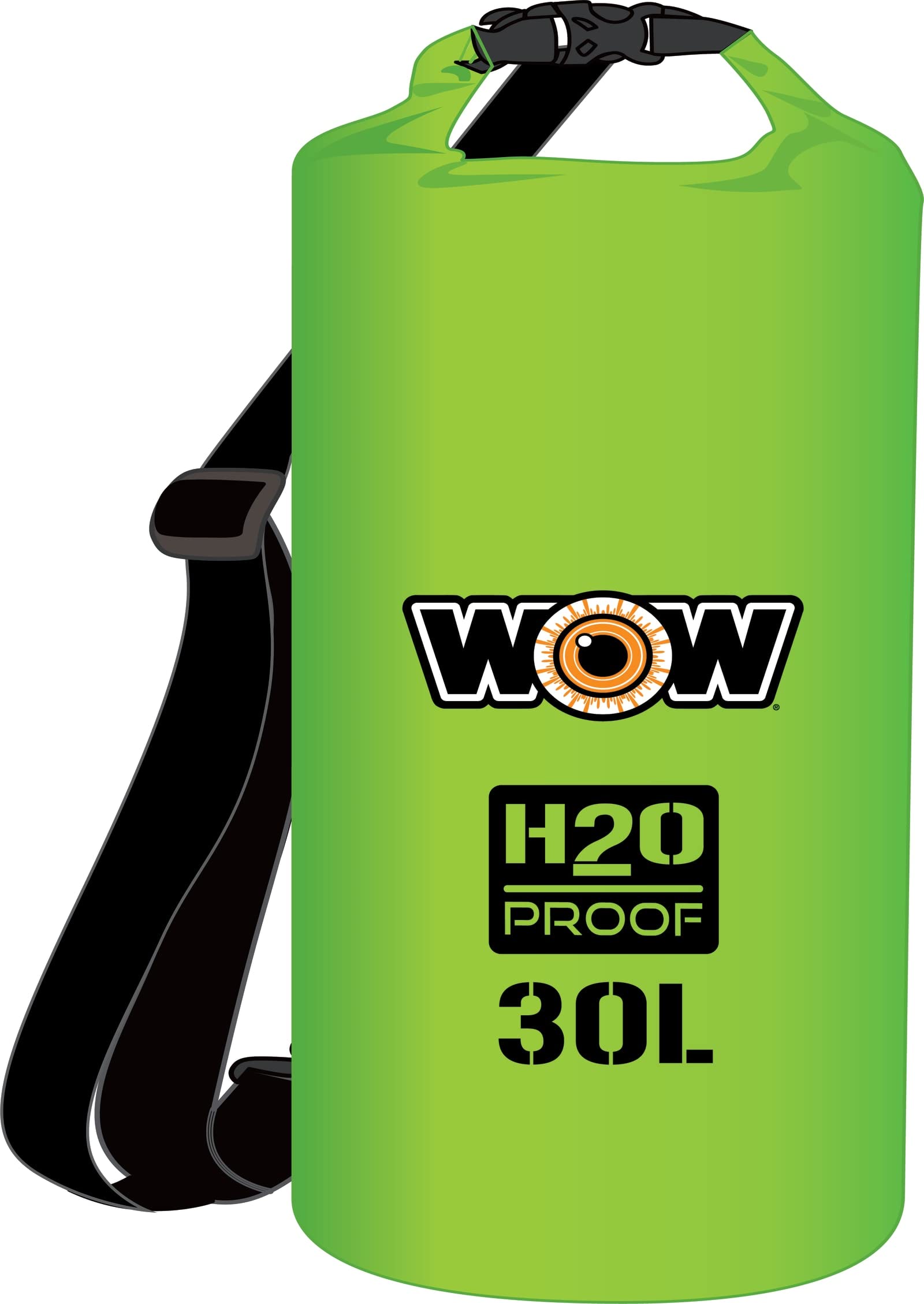 H2O Proof WOW Sports Dry bag 100% Waterproof Functional Internal Phone Pocket, 30 L, Green