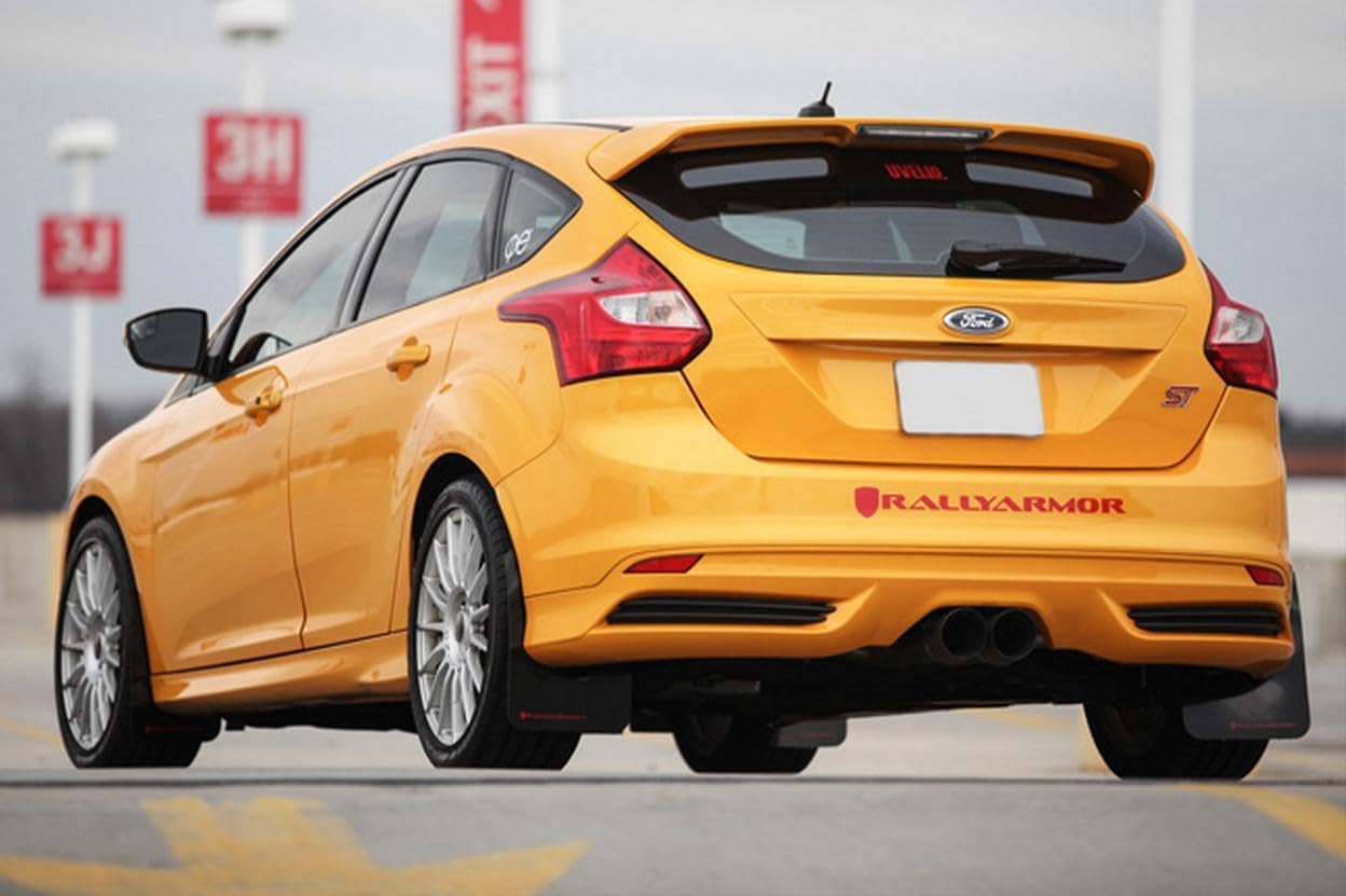 Rally Armor Black, Blue MF27-UR-BLK/BL Mud Flap with Logo (13+ Ford Focus ST), 1 Pack