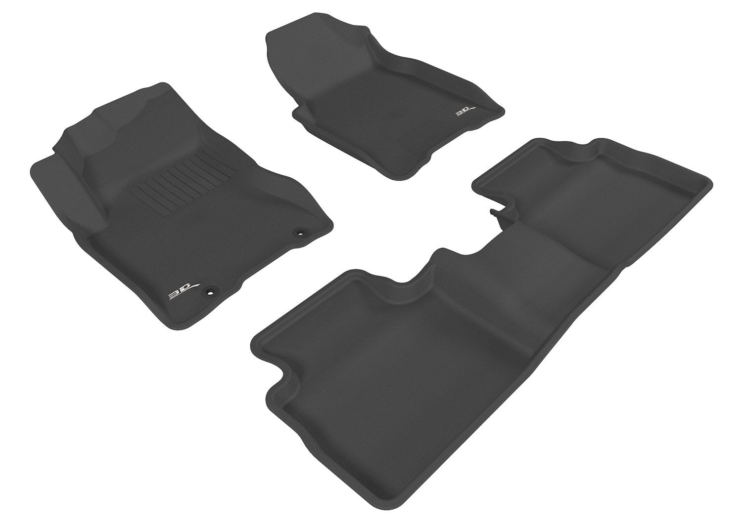 Custom Fit 3D MAXpider Kagu Floor Mat (Black) Compatible with Nissan Rogue 2008-2013 - Full Set