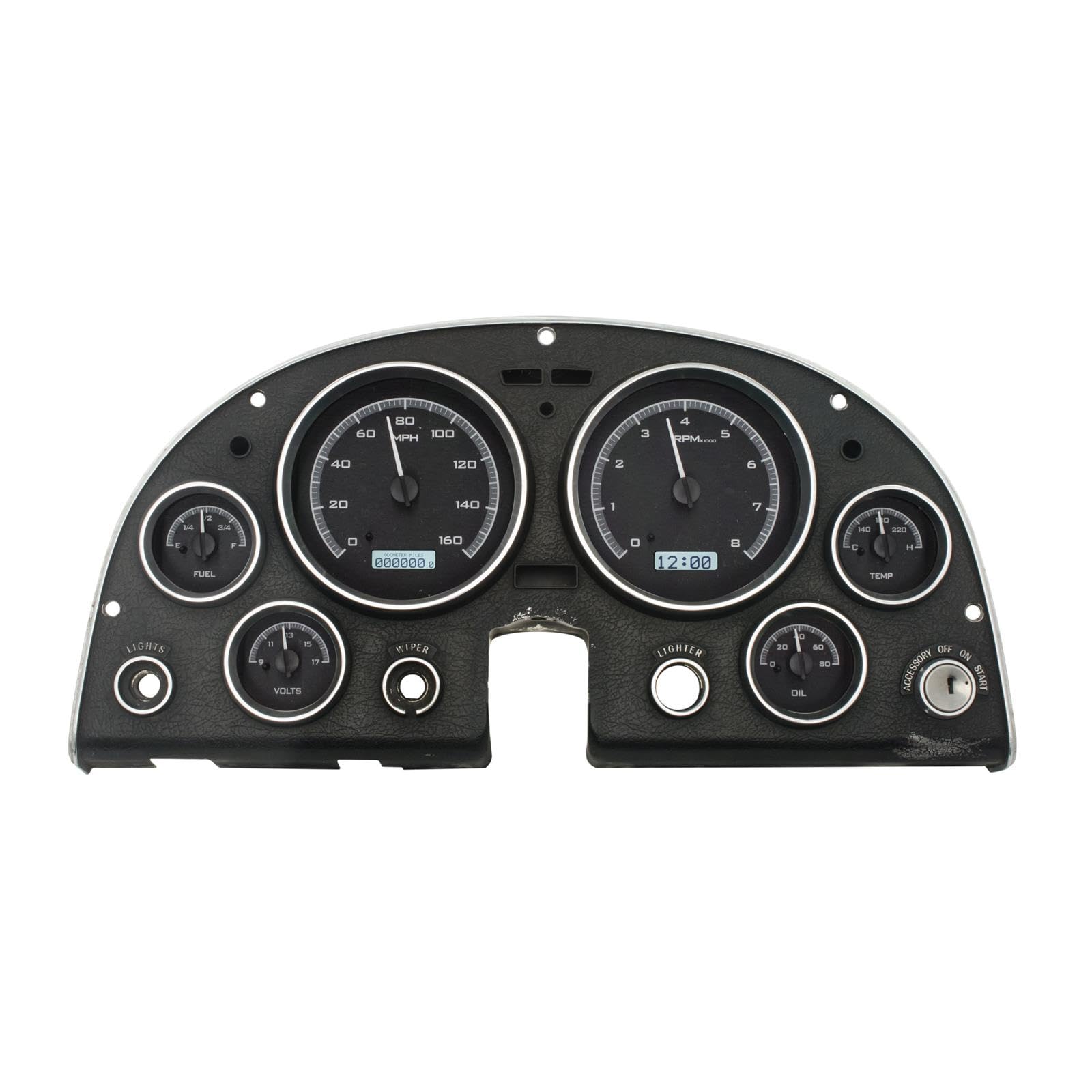 Dakota Digital VHX-63C-VET-K-W 63 - 67 Chevy Corvette Analog Dash Gauge System Black Alloy White