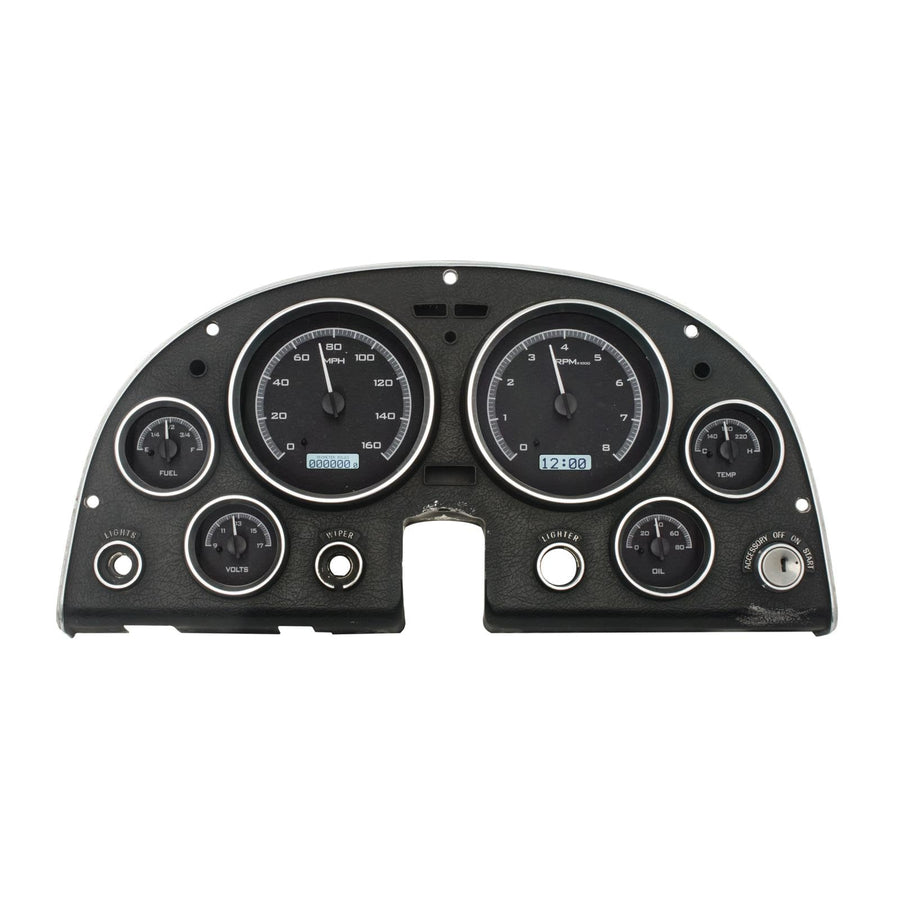 Dakota Digital VHX-63C-VET-K-W 63 - 67 Chevy Corvette Analog Dash Gauge System Black Alloy White