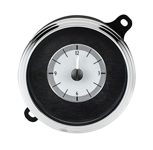 Dakota Digital VLC-42F-S-B Analog Clock Gauge Compatible with 1942-48 Ford/Mercury Car for VHX gauges only Silver Alloy Blue Backlighting