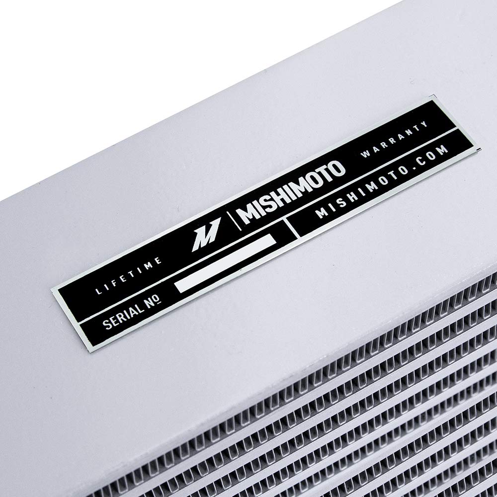 Mishimoto Universal Heavy-Duty Bar-and-Plate Oil Cooler MMOC-OO-10SL, 10" Core, Opposite-Side Outlets, Silver