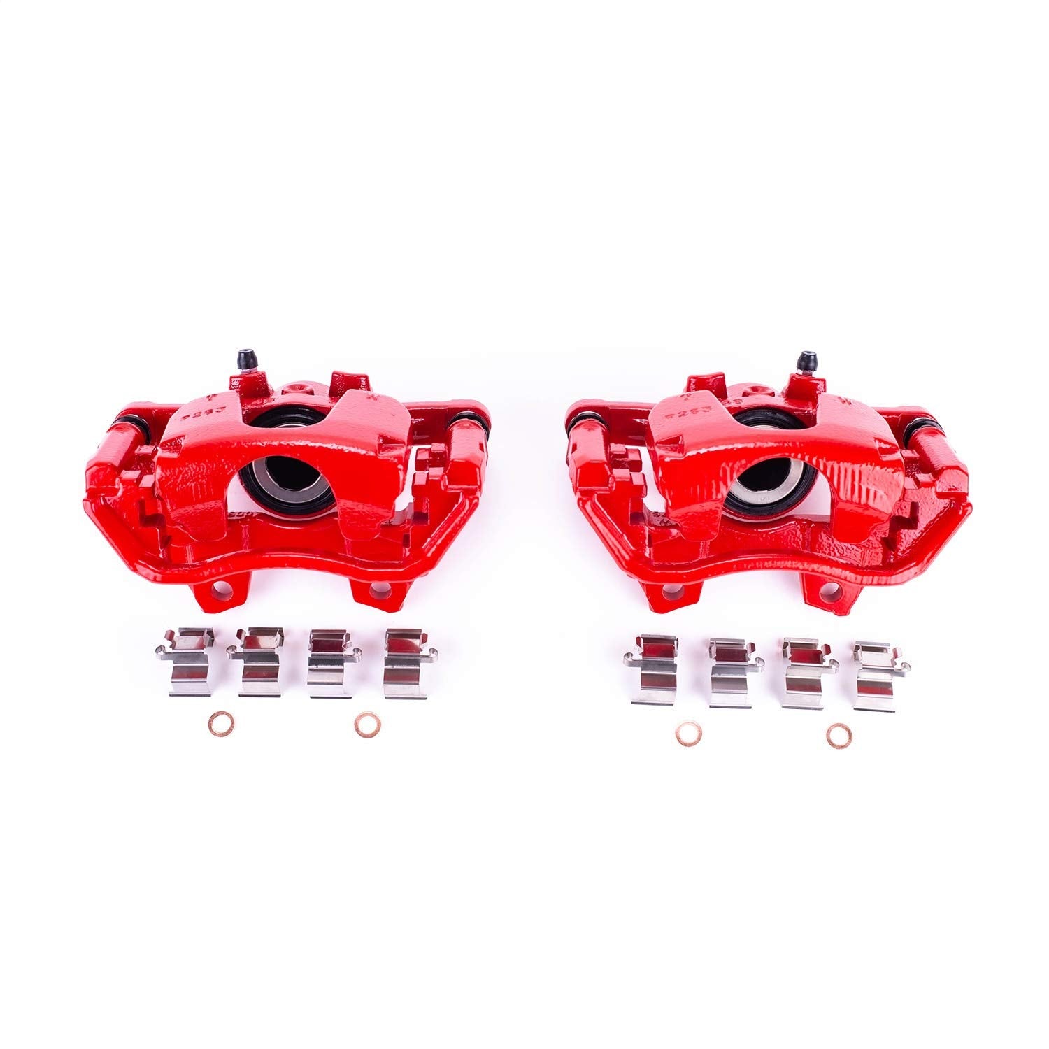 Power Stop Pair of High-Temp Red Powder Coated Rear Calipers For Jeep Wrangler 2018-2024 [Model Specific]