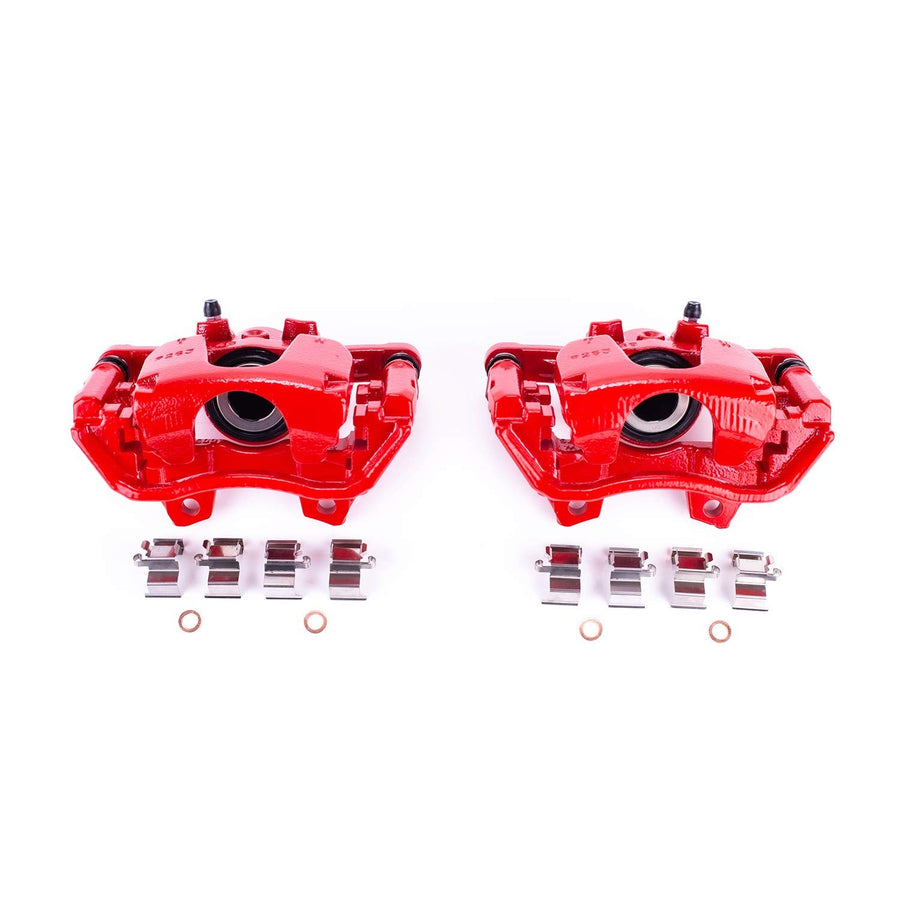 Power Stop Pair of High-Temp Red Powder Coated Rear Calipers For Jeep Wrangler 2018-2024 [Model Specific]