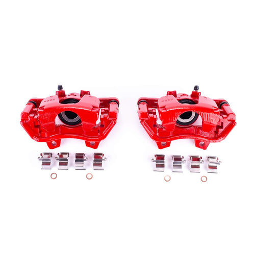 Power Stop Pair of High-Temp Red Powder Coated Rear Calipers For Jeep Wrangler 2018-2024 [Model Specific]