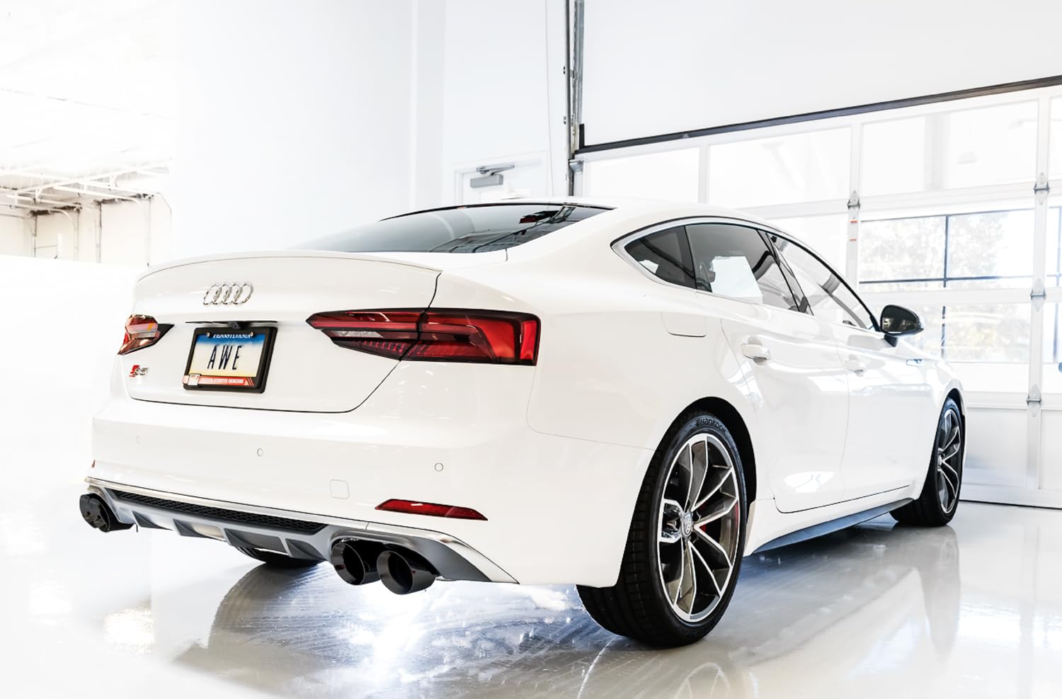 AWE Tuning Track Edition Audi B9 S4 Exhaust - Non-Resonated (Black 102mm Tips) - 3010-43048