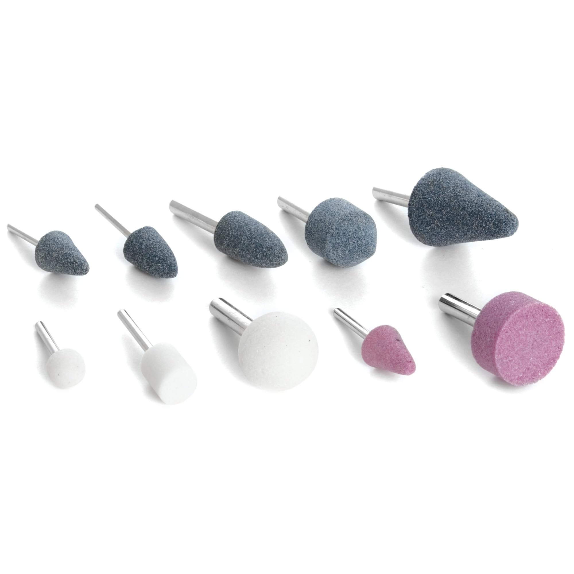 10 Piece Performance Tool M565C Assorted Mounted Stone Set with 1/8 and 1/4-Inch Shank, Ideal for Precision Grinding and Polishing Tasks