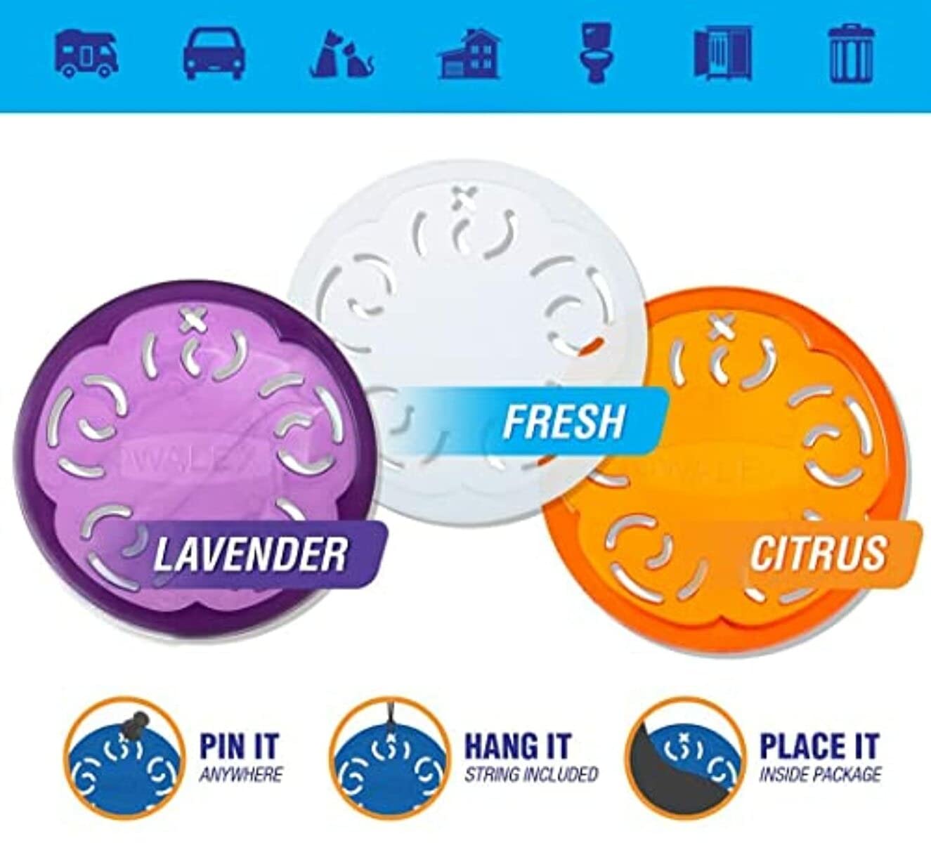 Ovation WALEX Portable Air Freshener - Assorted Scents, 24 Pack
