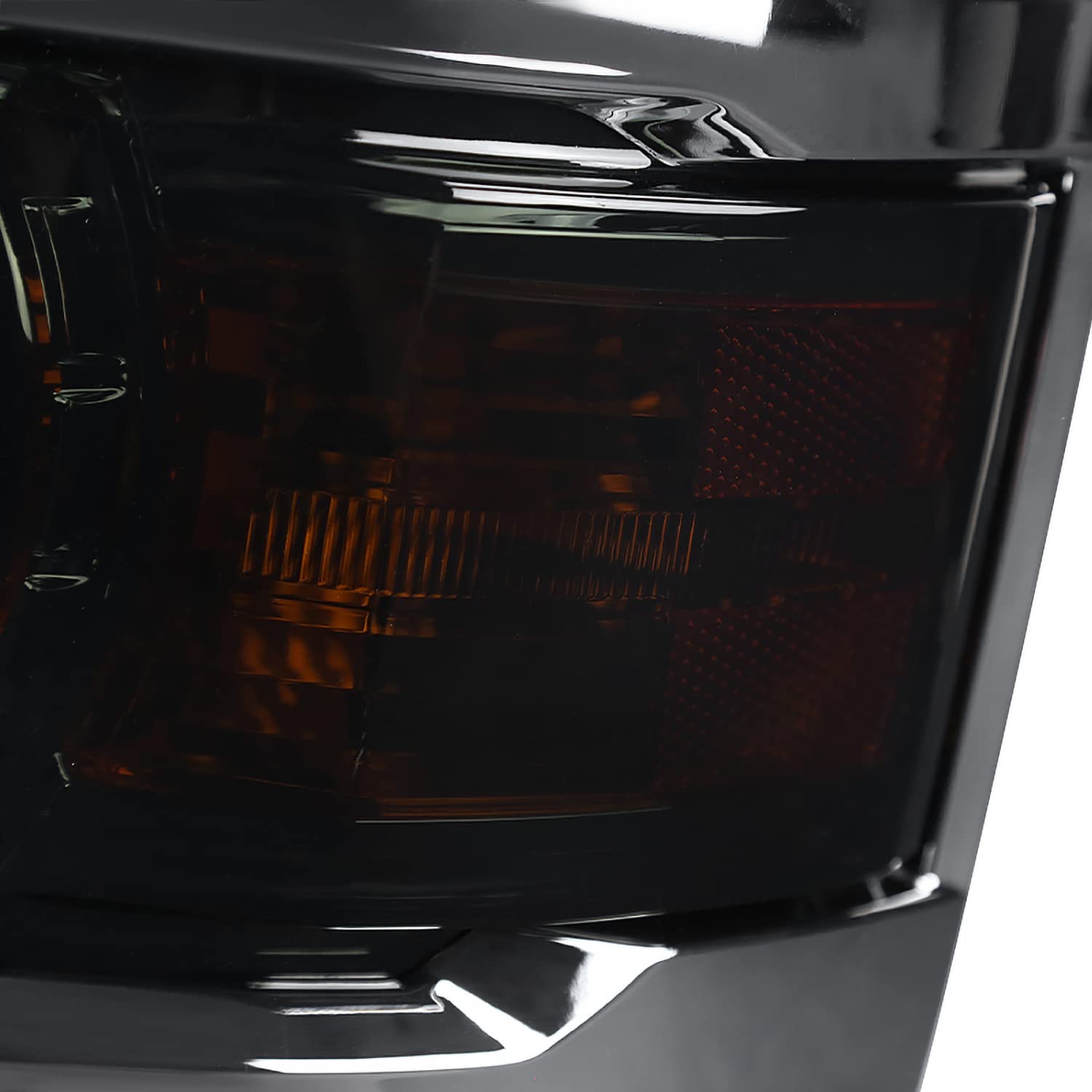 Smoke Projector Headlights w/Silver Trim SPEC-D TUNING Compatible with 2014-2015 Chevy Silverado 1500, Left + Right Pair Headlamps Assembly