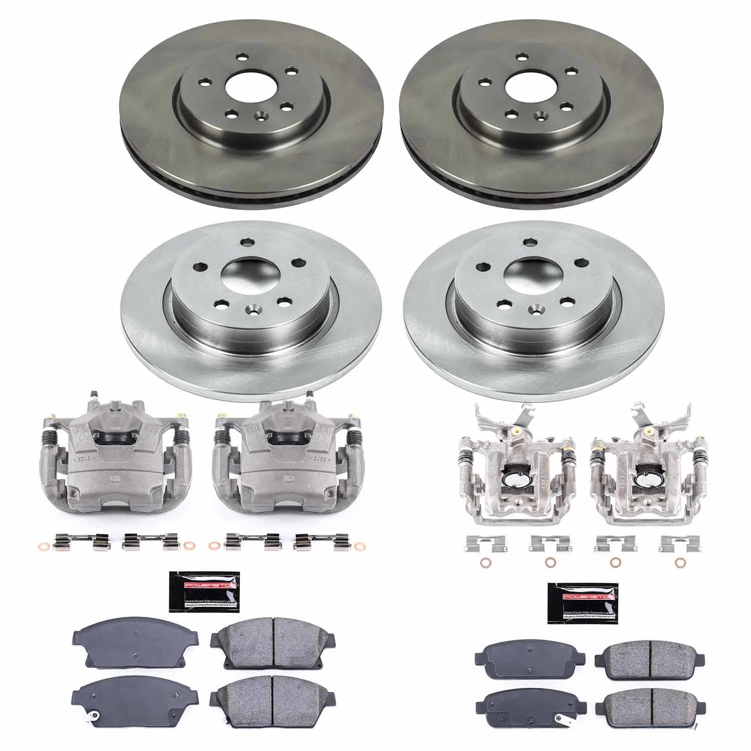 Power Stop KCOE6995 Brake Caliper Kit Replacement Front and Rear - Brake Rotor, Brake Pads & Calipers For Chevrolet Trax 2015-2017 [Model Specific]