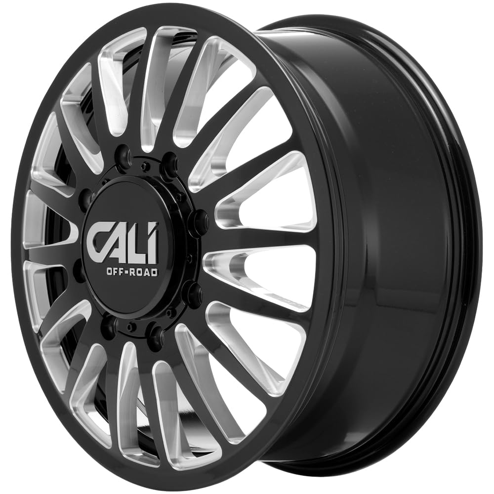 22" Inch CALI OFF-ROAD Summit 9110D 4 Wheels Rims 8x6.5 +115mm Black Milled