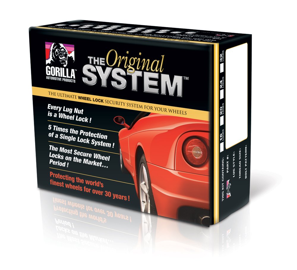 Gorilla 71683N Automotive Acorn Wheel Locks (1/2" Thread Size) - For 5 Lug Wheels The System