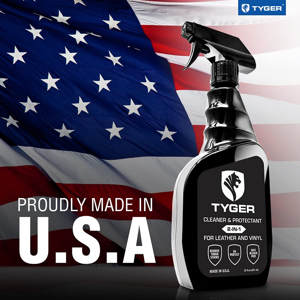 Tyger 2-in-1 Spray Tonneau Cover Cleaner & Protectant Specialized for Leather and Vinyl Surfaces, 22 Fl. oz. Made in USA