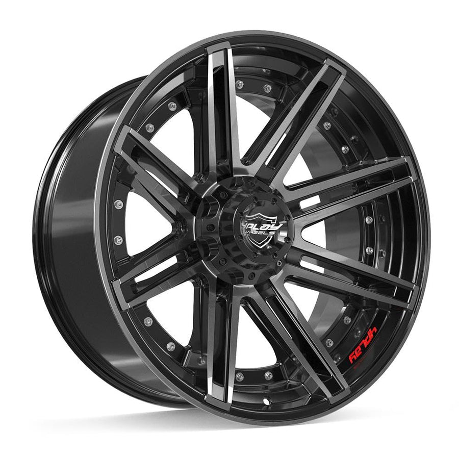 22 inch 4PLAY Wheels Rim Fits 6x135 + 6x139.7 Silverado Suburban Tahoe Expedition F150 Raptor 4P08 22x10 Brushed Black Wheels