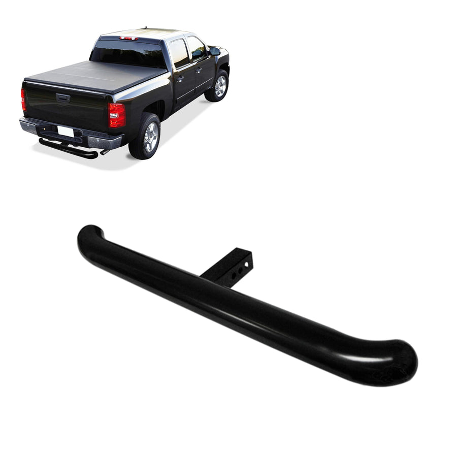 3" tube diameter Black Horse Textured Black Tow Hitch Step Rear Bumper Guard Protector Compatible with all trucks and SUVs equipped with 2" Receivers come with hitch pin and Anti-Rattling kit -RBP1000A