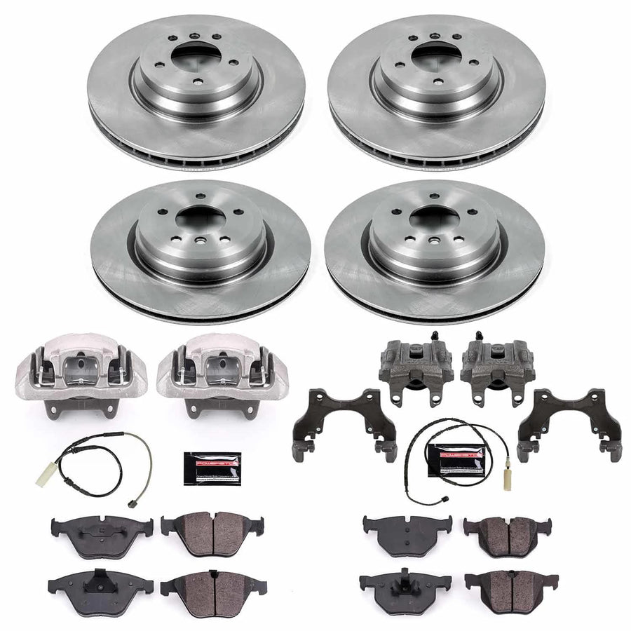 Power Stop KCOE6057 Replacement Autospeciality Front and Rear Caliper Kit- OE Rotors, Ceramic Brake Pads, Calipers For BMW 3, BMW 335i, BMW 335i xDr, BMW 335is [Model Specific]
