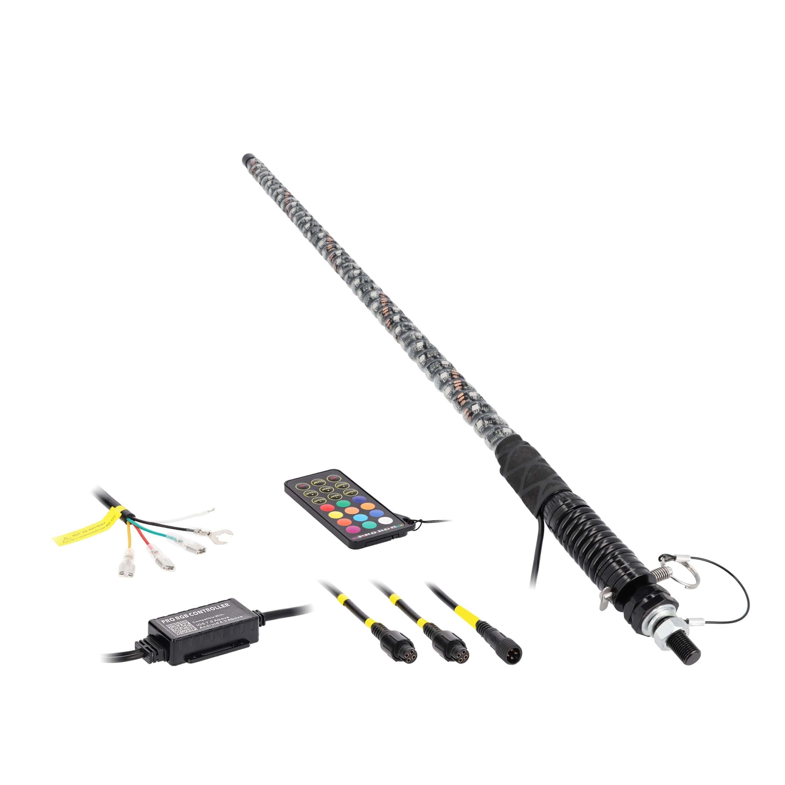 3' Metra Chasing RGB Whip Light w/Controller (MPS-CHWP-1)