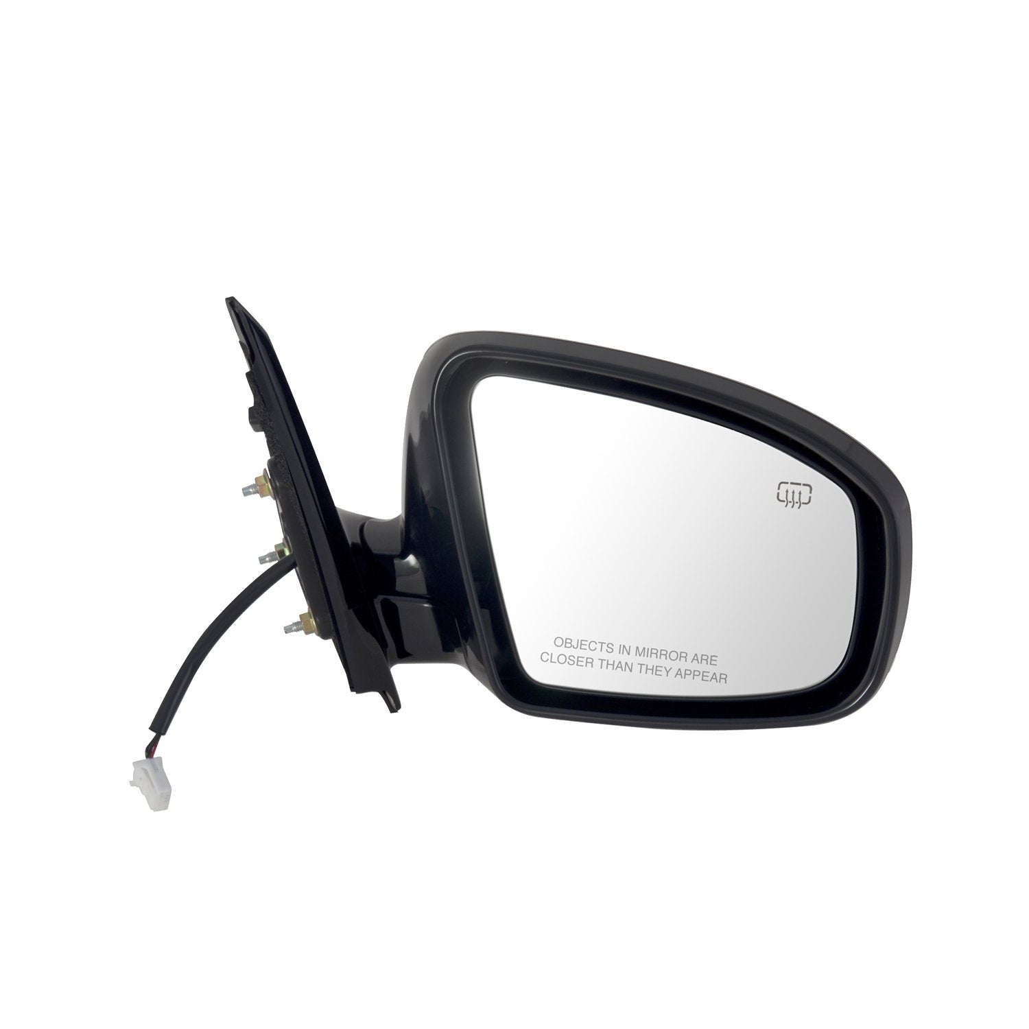Nissan Pathfinder Passenger Side Mirror, Black, PTM Cover, w/Slot Plug, Heated Power, Foldaway