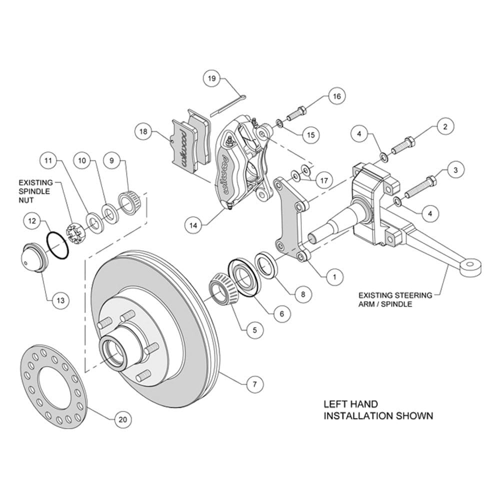 Wilwood 140-12321 Front Disc Brake Kit FDL 11.88 Inch, Compatible with Buick 1941-56