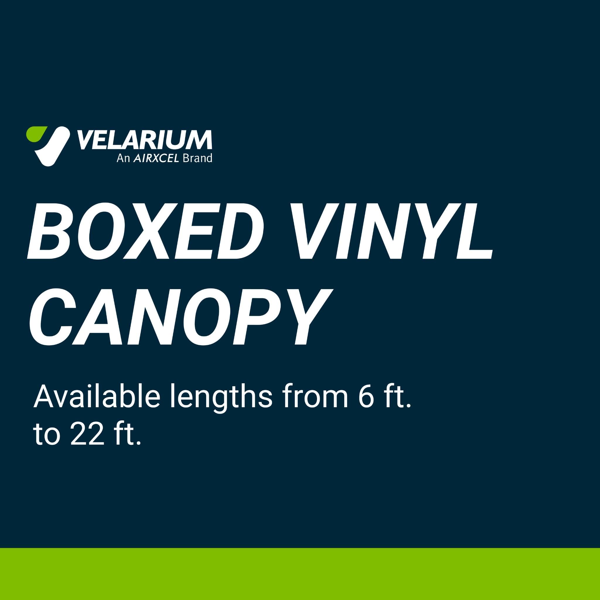 16' Velarium Boxed Vinyl Canopy, Black – Heavy-Duty 13.5oz 3-Ply Material, Cold & Crack-Resistant RV Awning, All-Purpose Outdoor Canopy for RVs, Trailers, and Motorhomes (Fabric Size 14' 2")