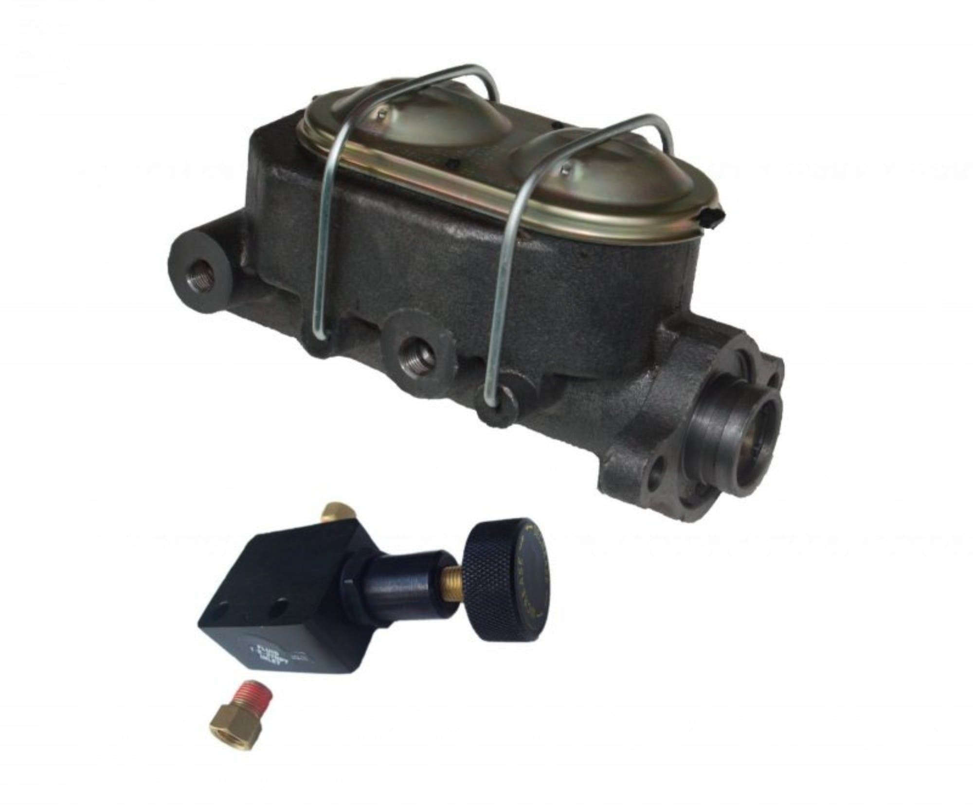 2" Drop Spindle Manual Front Disc Brake Conversion With Cross Drilled And Slotted Rotors And Cast Iron M/C Adjustable Proportioning Valve