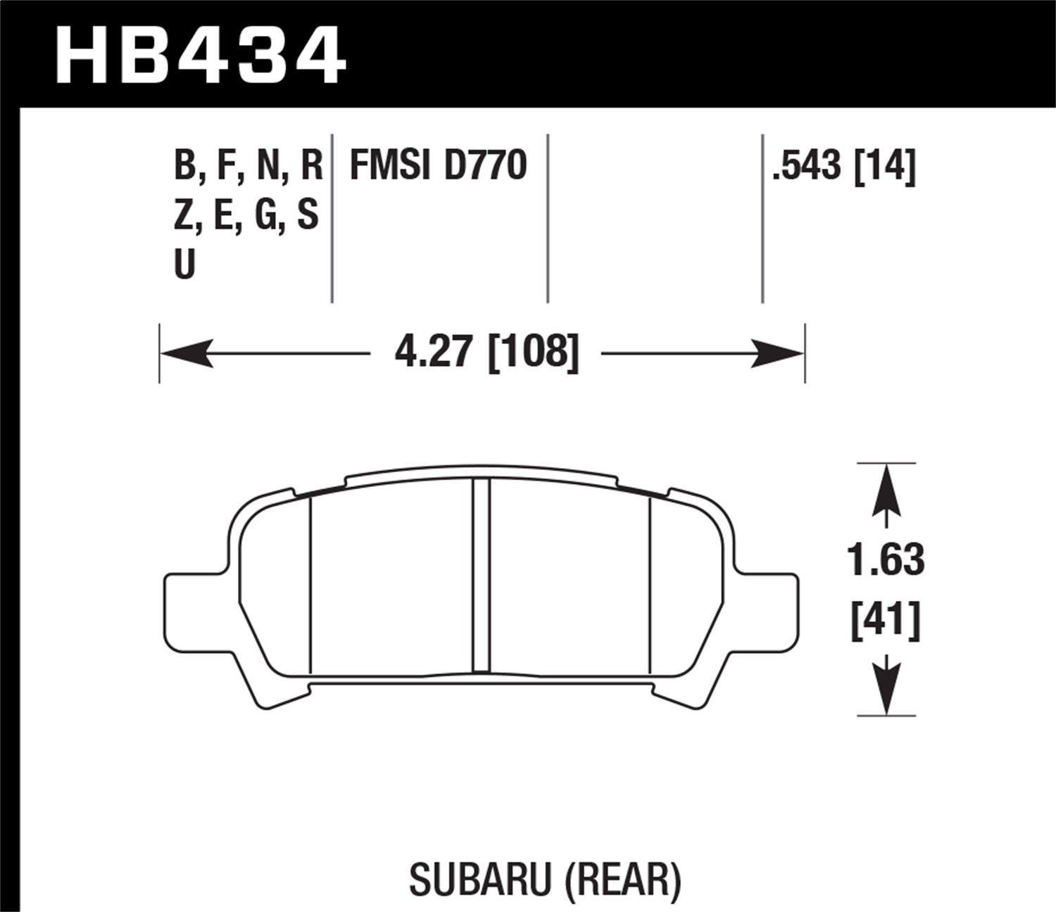 Hawk Performance Blue 9012 HB434E.543 Motorsport Brake Pads