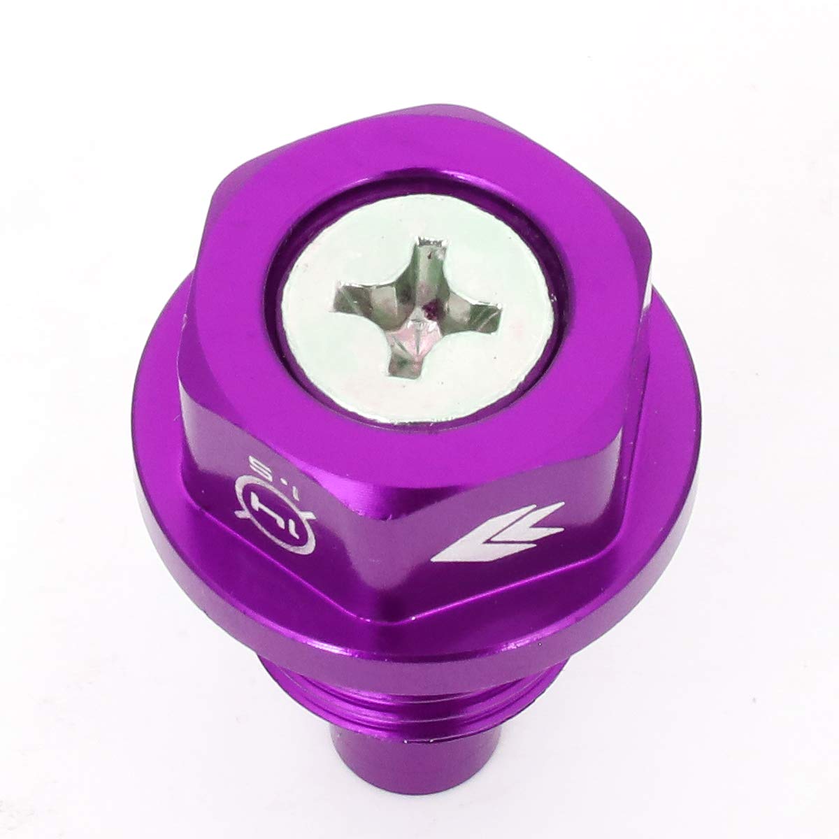 NRG Innovations Magnetic Oil Drain Plug, Engine Oil Drain Nut M14 X 1.5 Thread Size w/Washer, Purple, T-6061 Aluminum w/Stainless Steel Internal Magnet, NRG-NOP-100PP