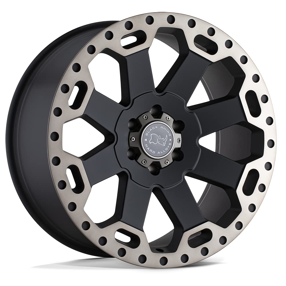 Black Rhino WARLORD Hard Alloys 17X8 5X4.5 5.88 35mm MATTE BLACK W/MACH DARK TINT - 1780WAR355114M76