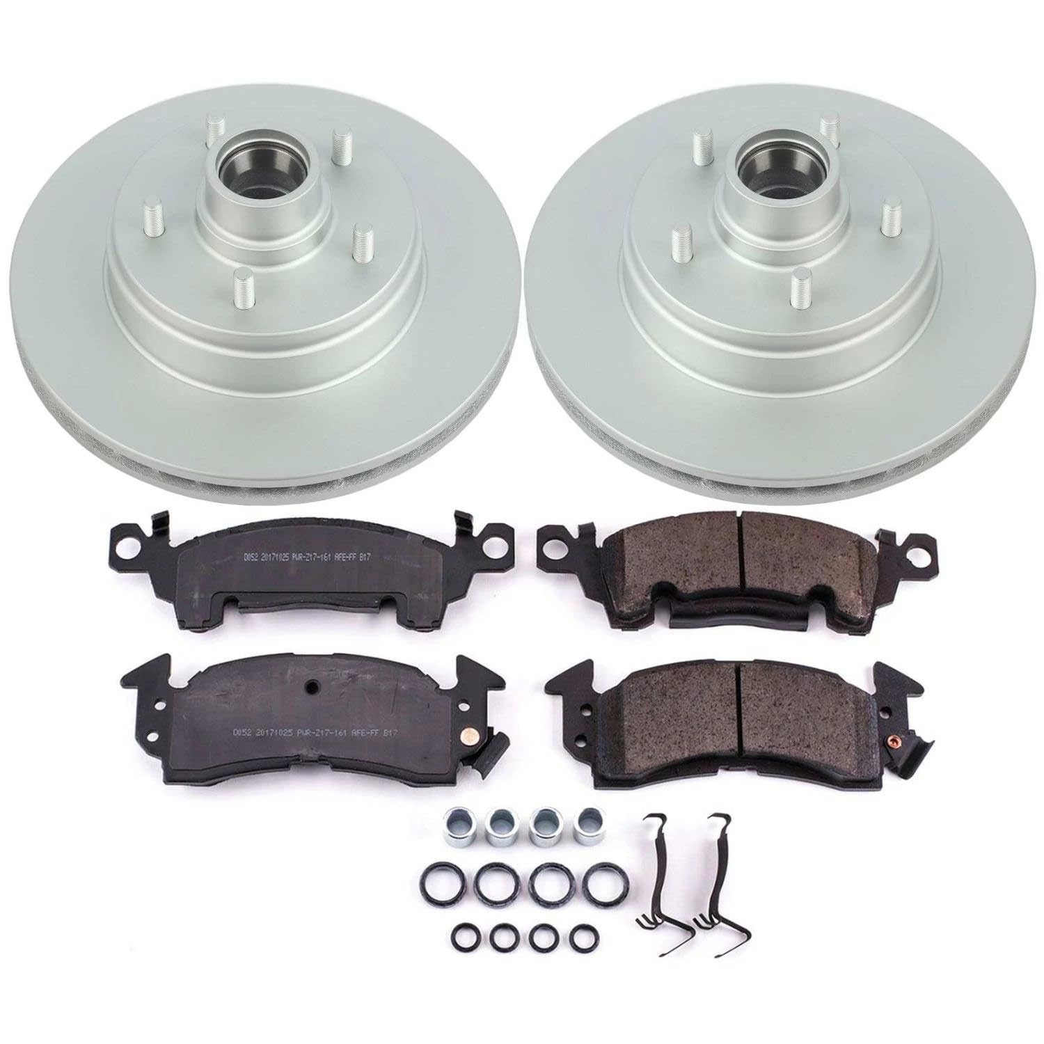 Power Stop Z17 Coated Rotor CRK2936 Front Brake Kit-Coated Brake Rotors & Ceramic Brake Pads For Roadmaster, Cadillac Brougham, Cadillac Fleetwood, Caprice, Olds Custom Cruiser [Model Specific]
