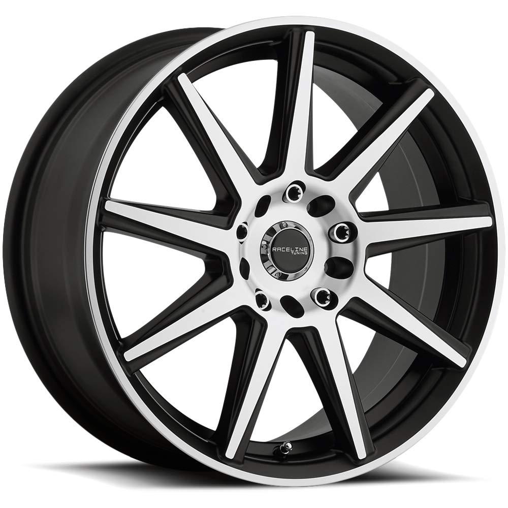 Raceline 144M Wheels STORM Satin Black Machined Face Wheel (17 x 7.5 inches /5 x 100 mm, 40 mm Offset)