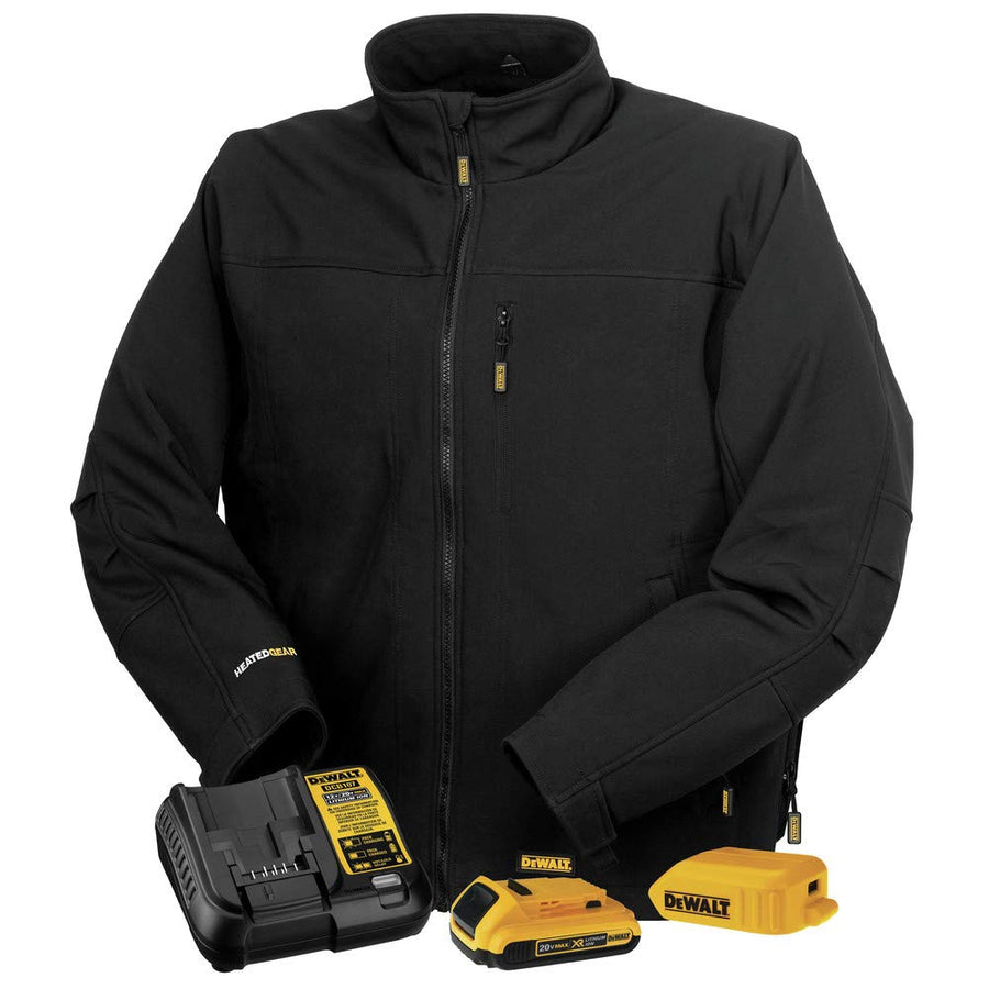 Men's DEWALT Heated Soft Shell Jacket Kit Black X-Large
