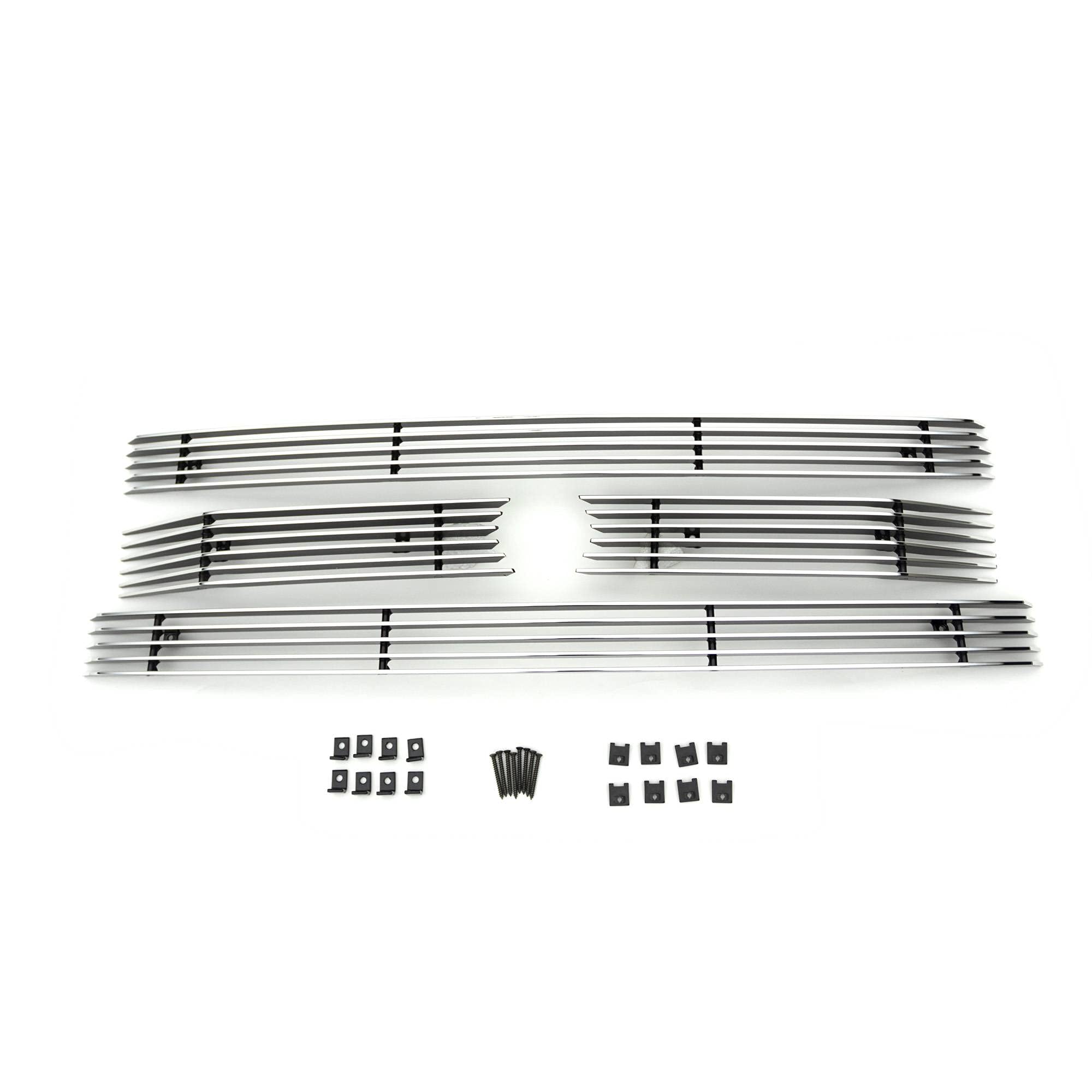 T-Rex Grilles XLT Billet Grille, 2013-2014 F-150, Polished, 4 Pc, Overlay - PN #21573, black
