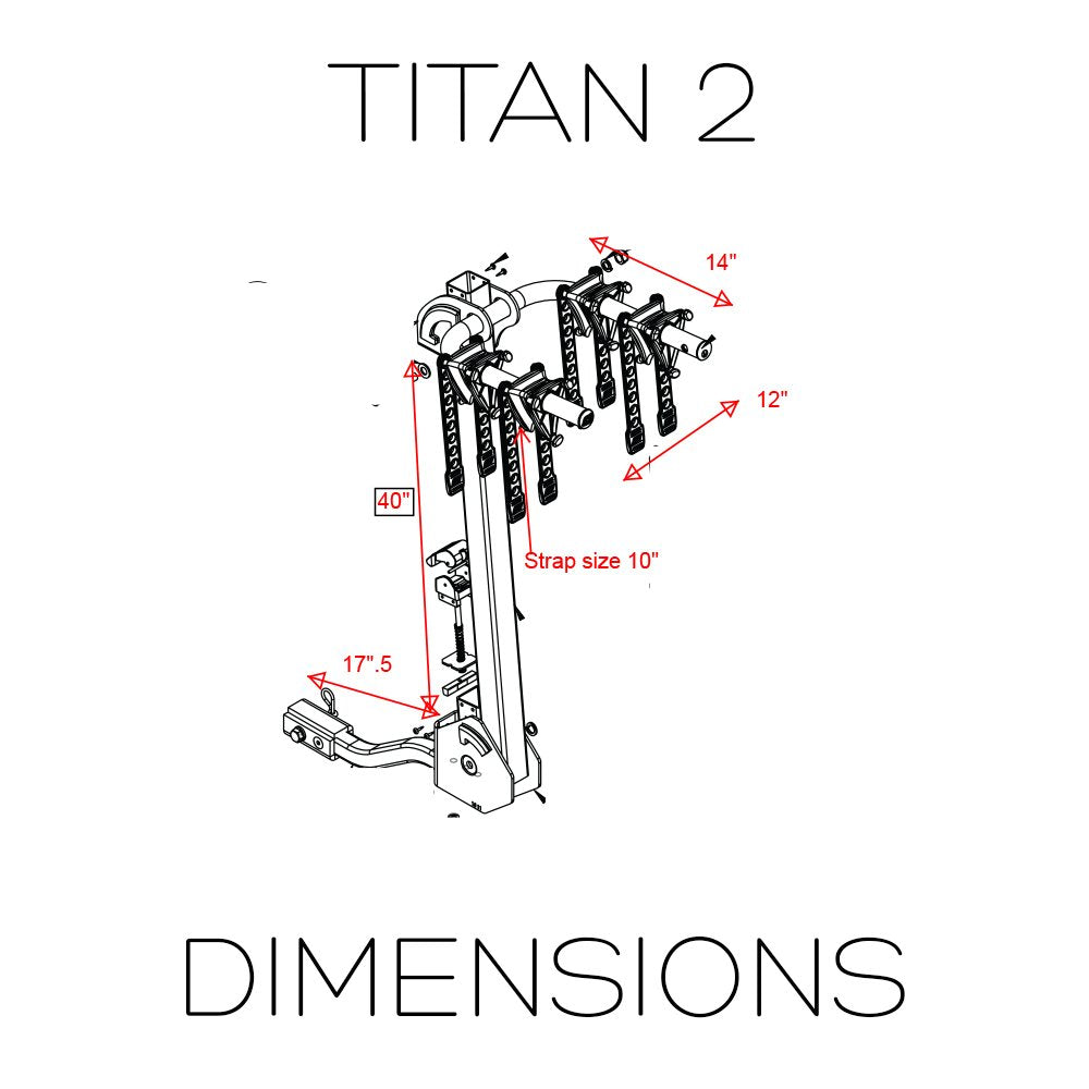 Titan 2 Swagman Folding Hitch Bike Rack, Black, Medium