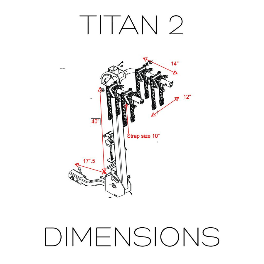 Titan 2 Swagman Folding Hitch Bike Rack, Black, Medium
