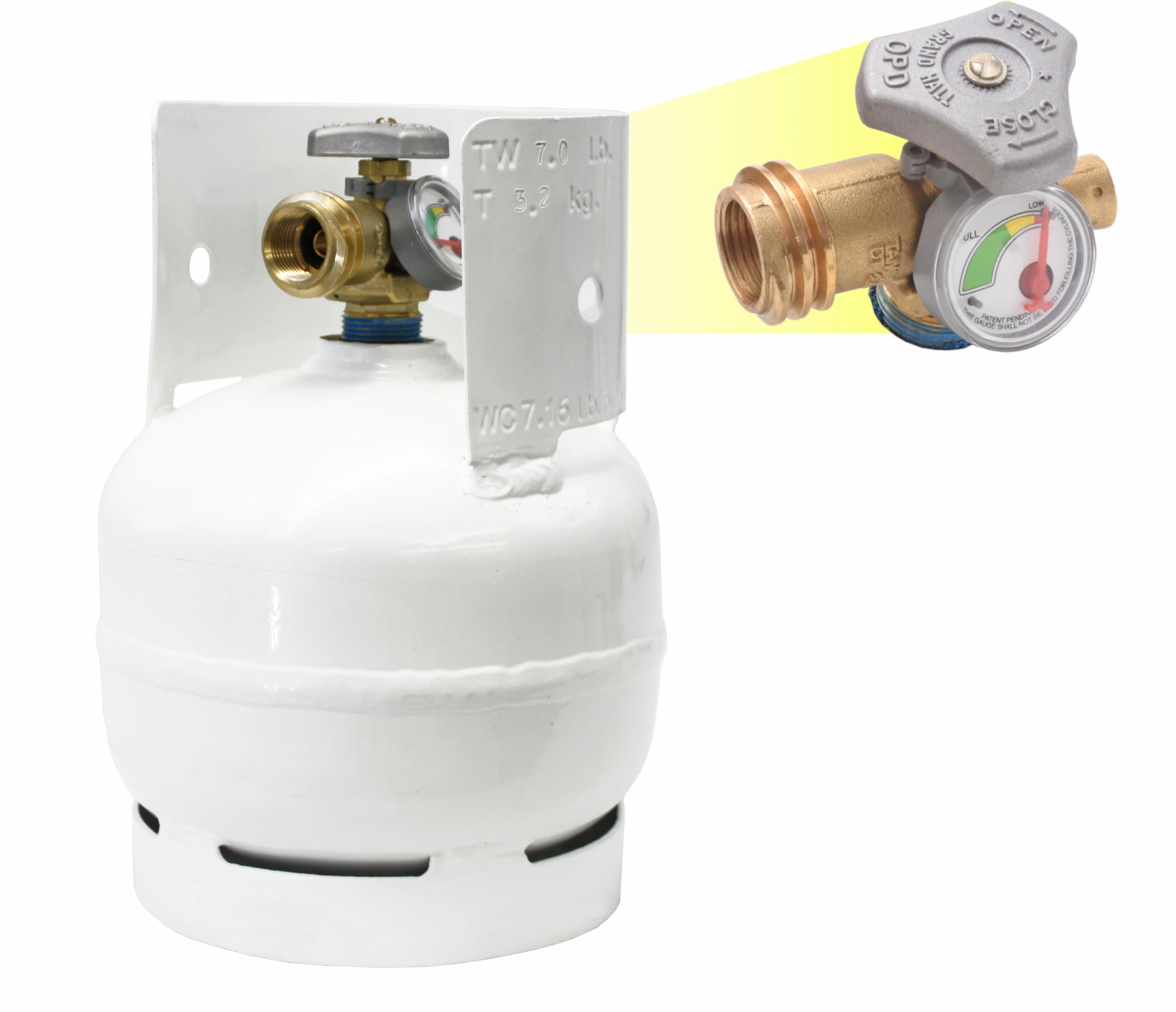 3LB Flame King Empty Steel Propane Tank Cylinder with Gauge and OPD Valves for Grills and BBQs, Camping, Fishing, & Outdoor Activities