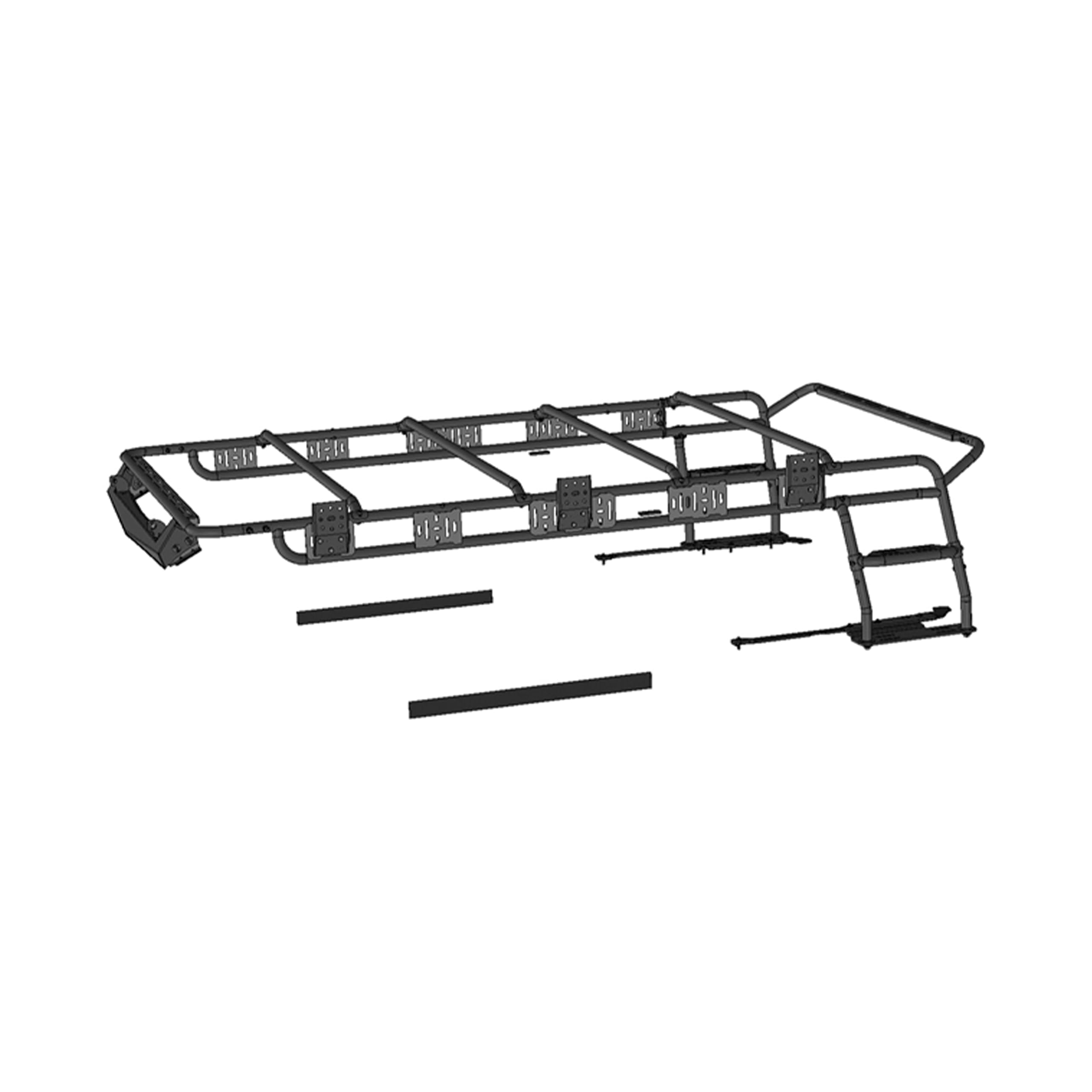 Black Horse Aluminum Traveler Roof Mounted Cargo Basket Rack (4 Door) Black Compatible with 2021-2024 Ford Bronco-TRRFB21