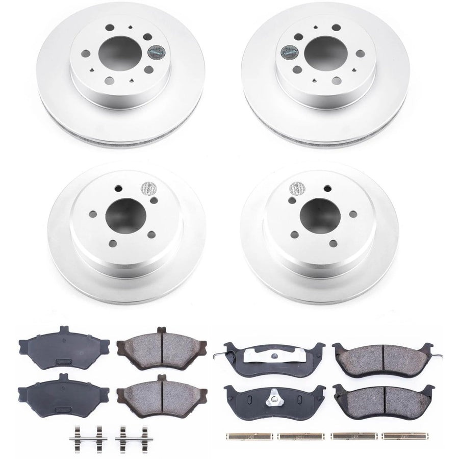 Power Stop Front and Rear Coated Brake Rotors and Z17 Ceramic Brake Pads Kit CRK2860