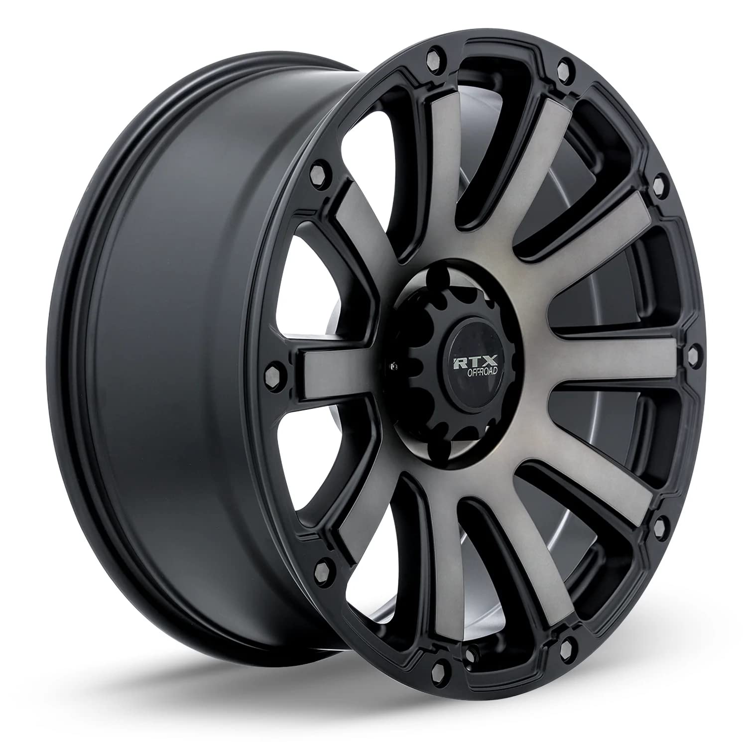 PANZER RTX Custom Wheel - 17x9, 0 Offset, 5x127 Bolt Pattern, 71.5mm Hub - Satin Black with Machined Bronze Face Rim